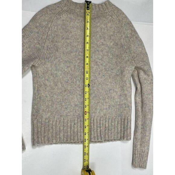 J.Crew Alpaca Blend Crew Neck Sweater Ivory Speckled Yarn Long Sleeves - Picture 9 of 12